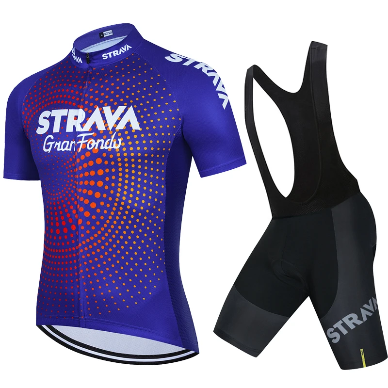 

STRAVA 2022 Bicycle Clothes Men Cycling Set Summer Team Road Bike Short Sleeve Cycling Clothing Men's Mtb Jersey Set Sport Wear