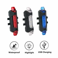led bicycle light waterproof rear tail light usb rechargeable bike cycling portable safety warning light bike accessories