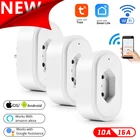 Смарт-розетка Tuya с Wi-Fi, 16 А10 А, работает с Alexa Google Home
