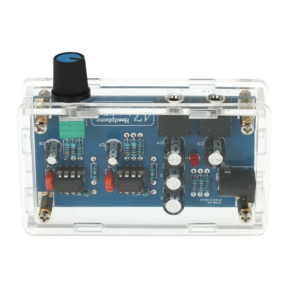 47 HIFI NE5532 усилитель для наушников DIY PCB AMP Kit с прозрачным чехлом один источник