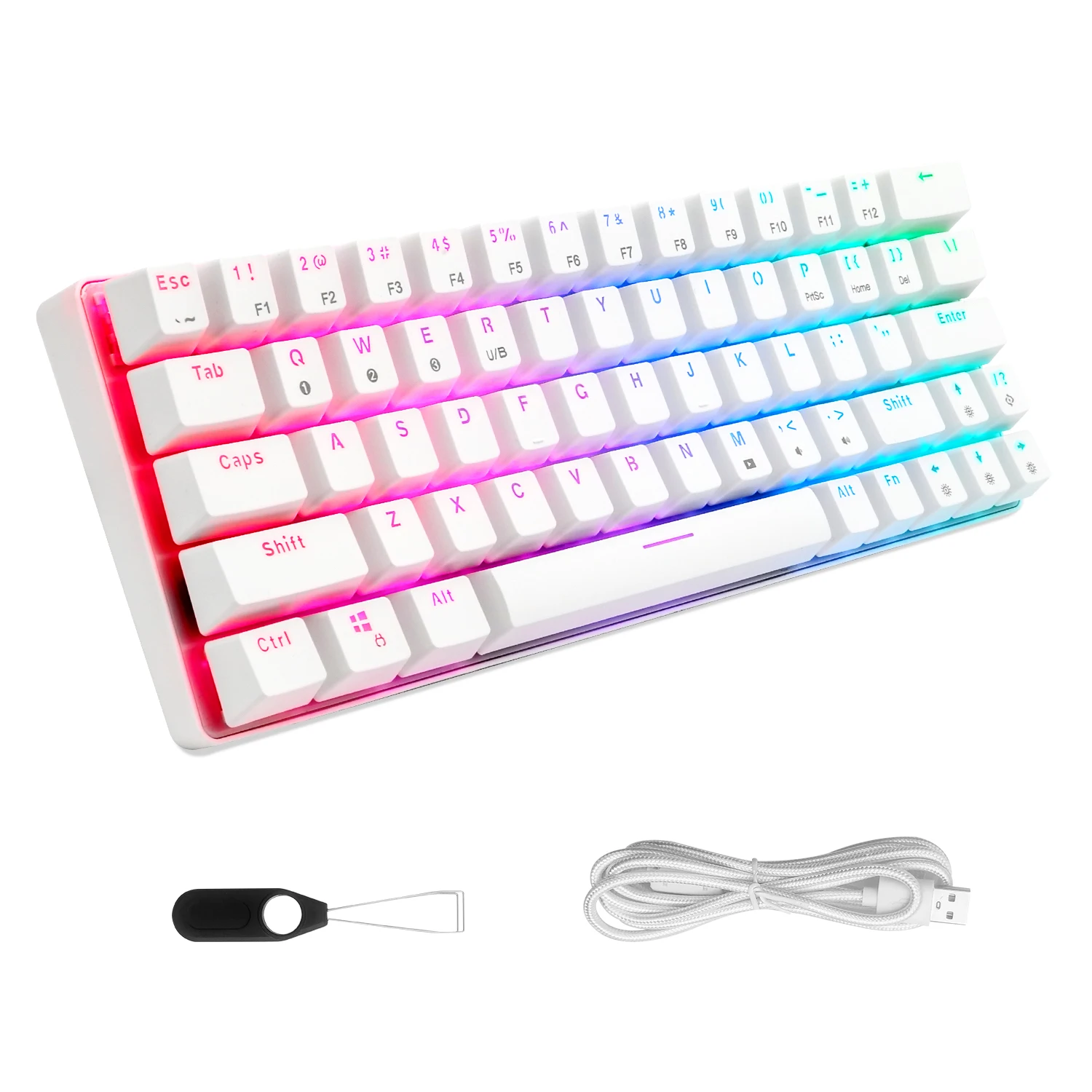 Проводная Беспроводная игровая мини клавиатура с RGB подсветкой Bluetooth 5 0