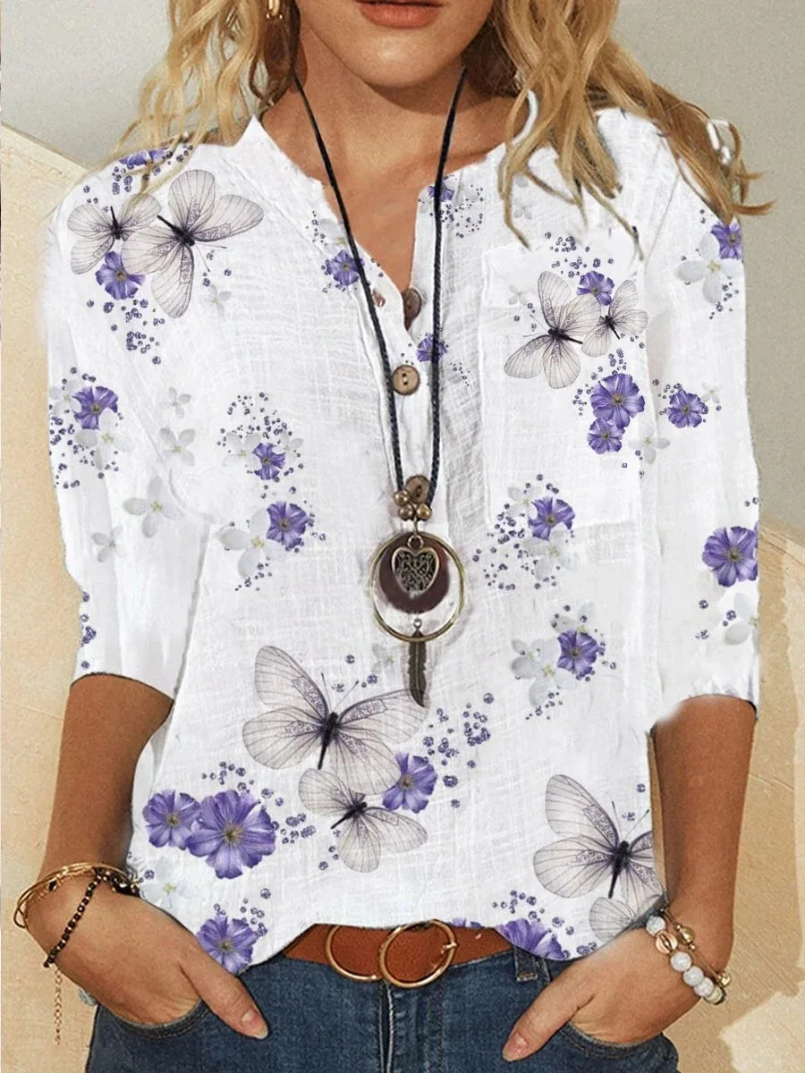 

2021 Women's Blouse New Summer Printed Long Sleeve Shirt Loose Large Size Tops Fasion Hot Selling shirts for women