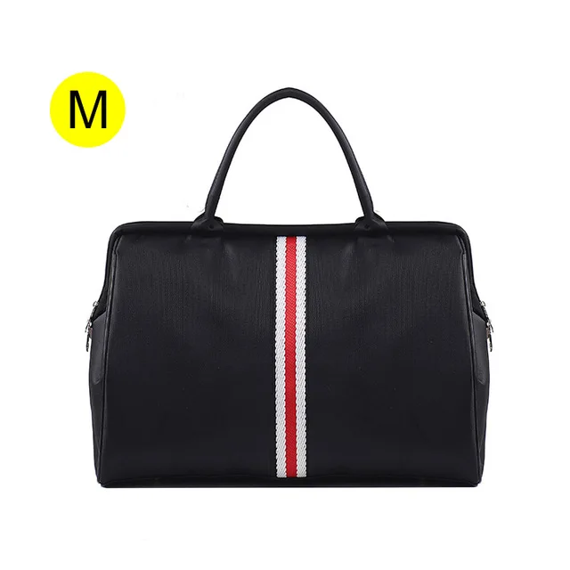 Red Black M Bolsa, полосатая дорожная сумка для спортзала, фитнеса, сумки для багажа, для путешествий, спортивная сумка для женщин и мужчин, для спорта на открытом воздухе Tas XA46A - Цвет: Red Black M
