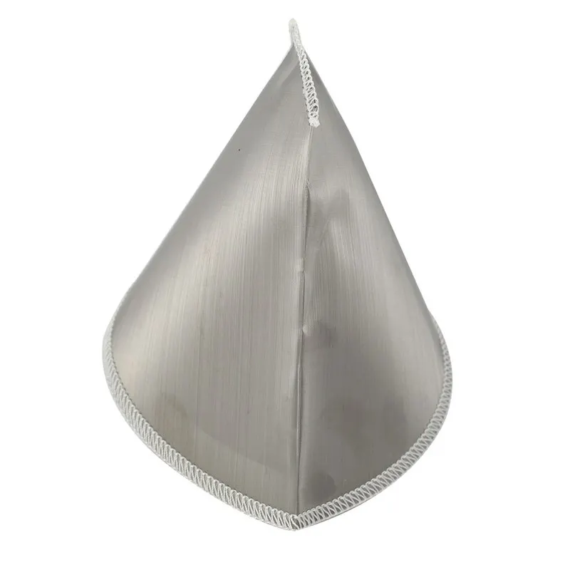 Многоразовый фильтр для заваривания кофе из нержавеющей стали с тонкой сеткой, конусообразный, без бумажного поддона, универсальный.