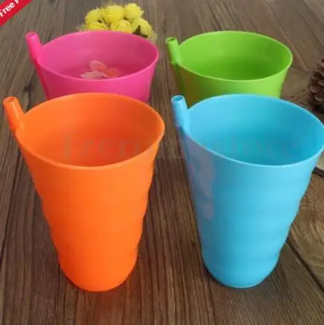 

Kid Baby Infant Toddler Sip Cup with Built in Straw Mug Drink Feeding Toy Solid
