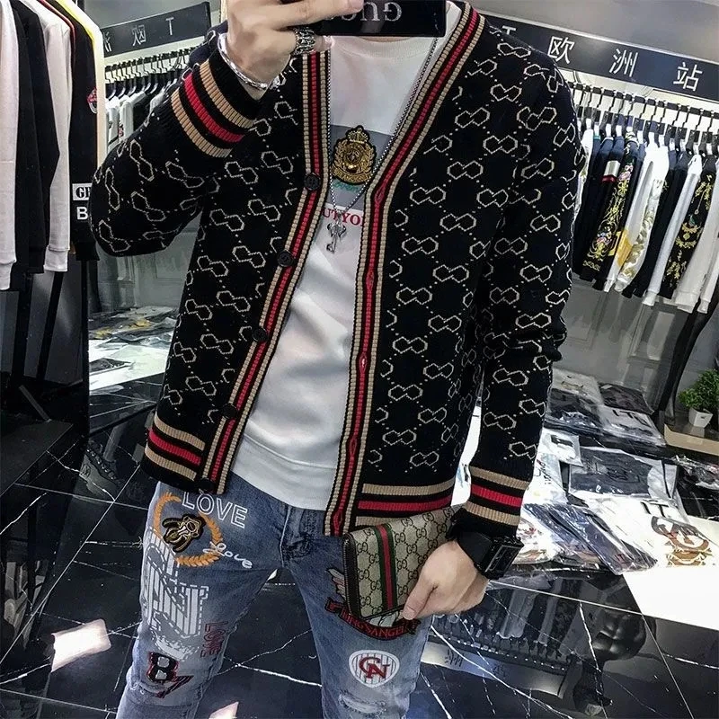 

Sweater New Arrival Men 's Cardigan Fashion Plaid Sweater Jacket 2020 Spring Autumn Men 's Fashion Long-Sleeved British Style