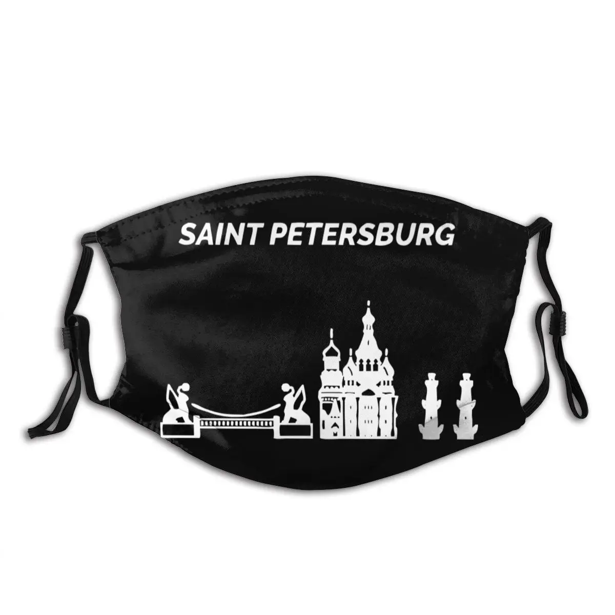 

Saint Petersburg City In The Russia Reusable Printed Mouth Face Mask Anti Haze Dustproof with Filters Polyester Protection Cover