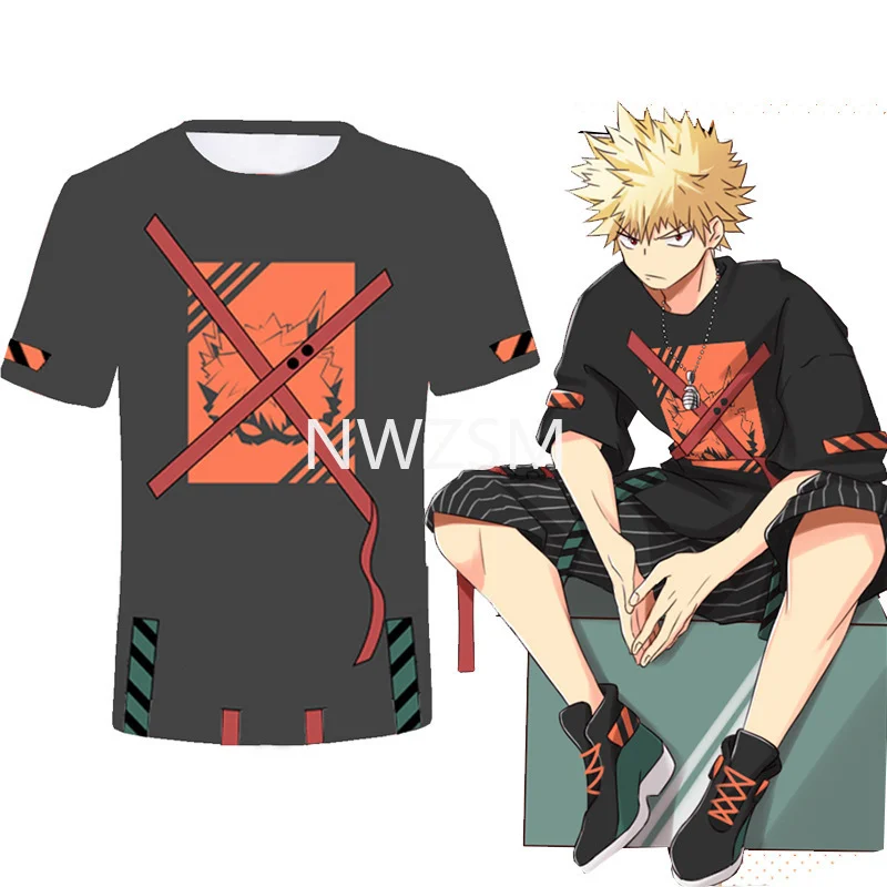 

My Hero Academia Handsome Anime T-Shirt Male Leisure Harajuku T-Shirt 3D Digital Print T-Shirt