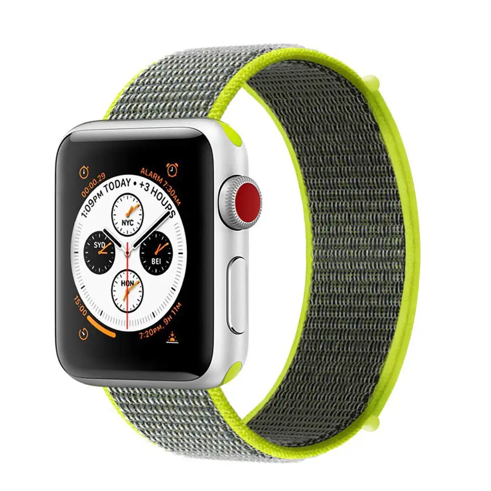 19 Ремешок для наручных часов Apple Watch 4 серии 3/2/1 38 мм 42 мм мягкий нейлон дышащий сменный ремешок Спортивные петли для наручных часов iwatch серии 4 40 мм 44 мм - Цвет ремешка: 19