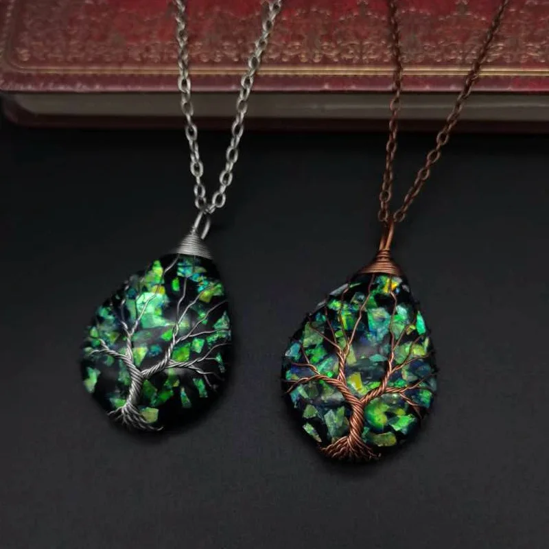 Ручной работы &quotДрево жизни&quot проволочный обертывание ушка оболочки смолы