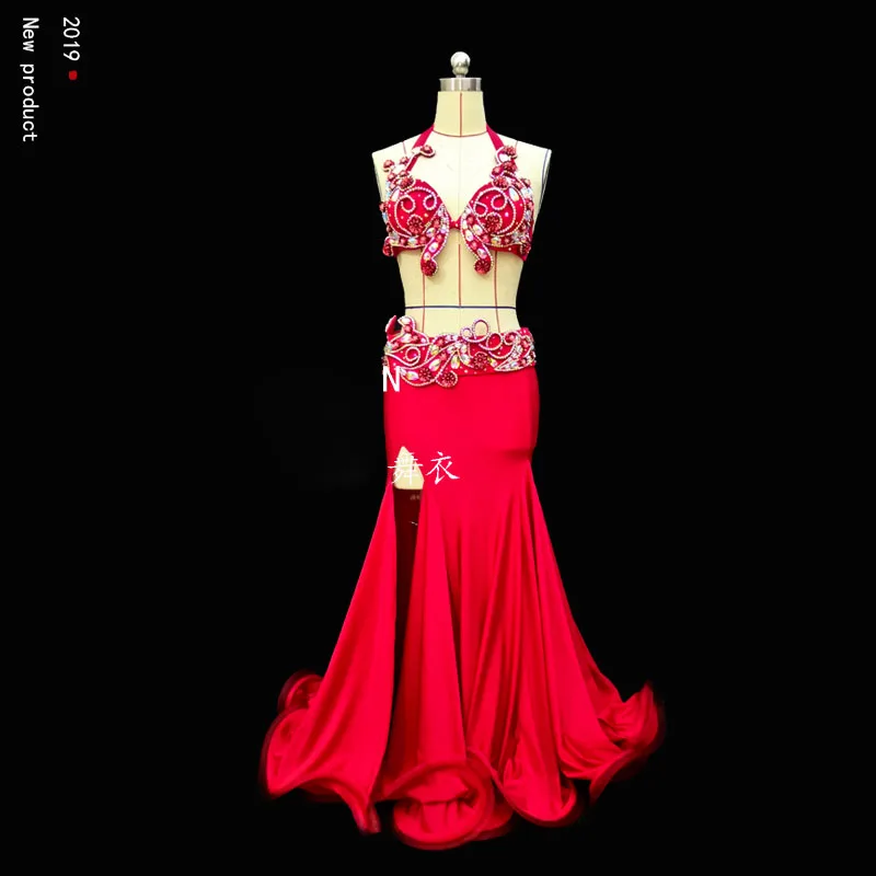 НОВАЯ одежда для танца живота! Женщины Performance Show Set Bellydance Роскошный бюстгальтер +