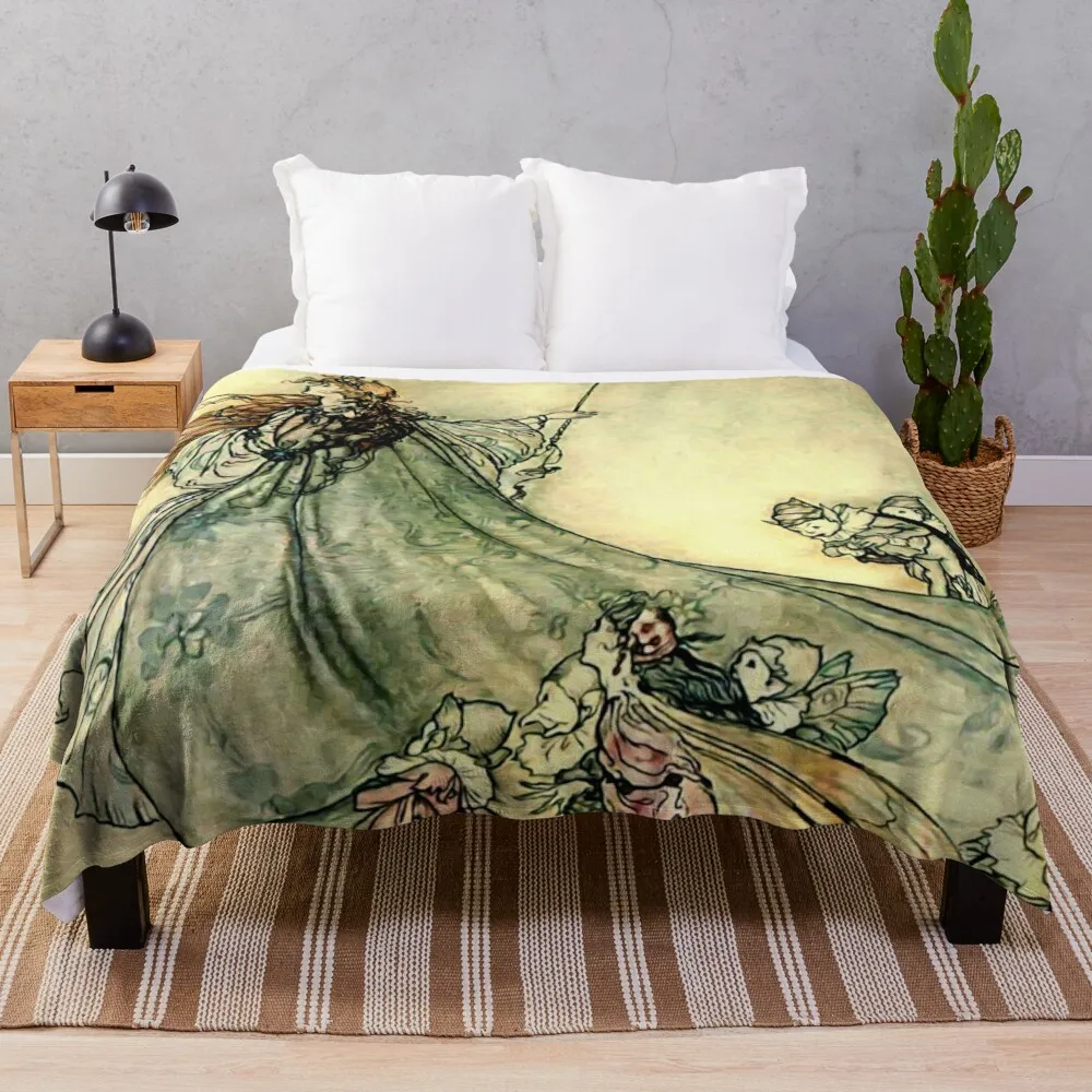 

Queen of the Fairies Watercolor Blanket Fleece Cartoon Print Children Warm Bed Throw Blanket newborn bayby Adult Blanket