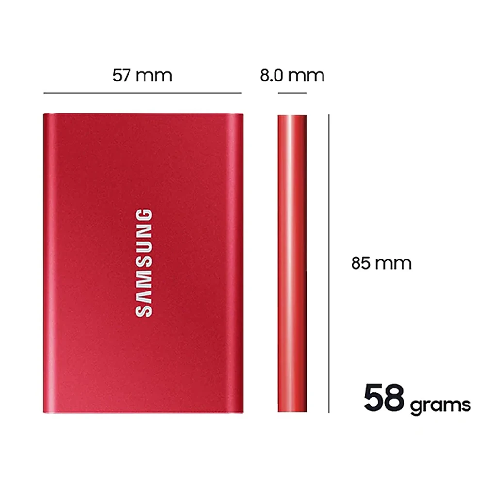 Günstig Samsung T7 Tragbare SSD NVME Externe Solid State Drives 500GB 1TB 2TB Typ-C USB 3,2 Gen2 Externe SSD Kompatibel Für Laptop