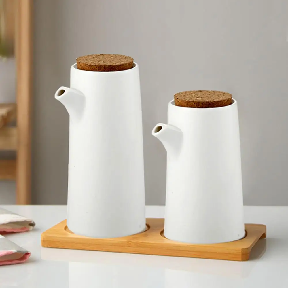 Бутылка для масла и уксуса/Диспенсер набор из 2 белых керамических диспенсер
