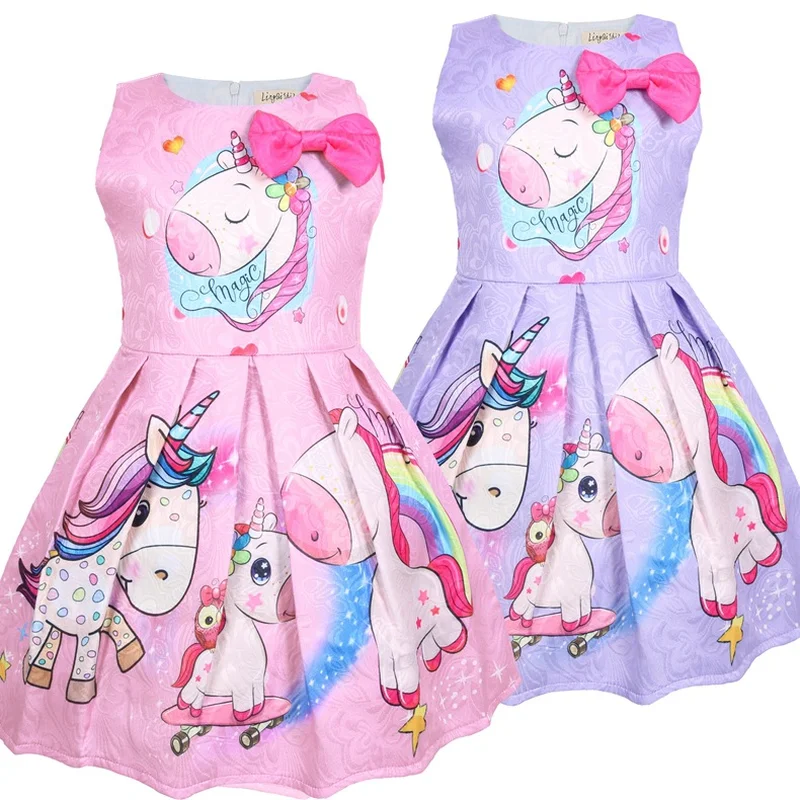 

2019 girls Summer Princess unicorn costumes party Dresses Children Clothing For Girl Christmas Birthday unicornio Vestidos Dress