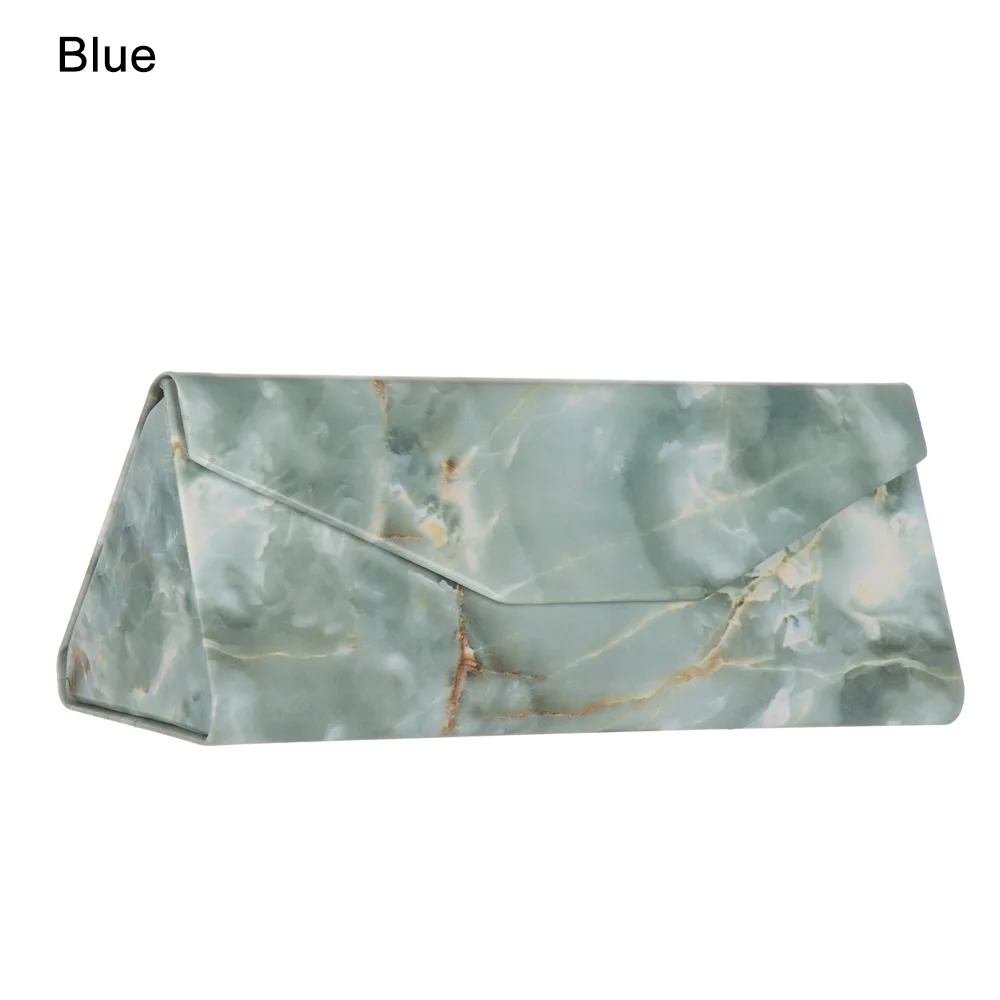 blue 1 шт. треугольная складная коробка для очков, модная черная деловая коробка для солнцезащитных очков, портативный Водонепроницаемый Чехол для очков с сильным магнитом - Цвет: blue