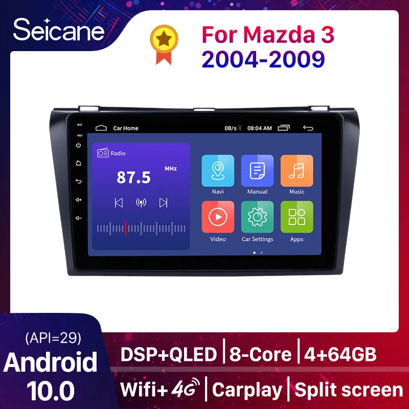 Автомагнитола Seicane для Mazda 3 I Mazda3 BK 2003 2009 мультимедийный видеоплеер навигация GPS