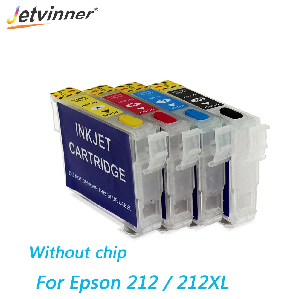 Jetvinner 212 212XL многоразовый чернильный картридж для Epson Expression Home XP-4100 XP-4105 WorkForce WF-2830