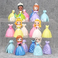 18pcsset princess figures magiclip dress tangled alice amber tiana dolls elsa anna model set kids toy for children
