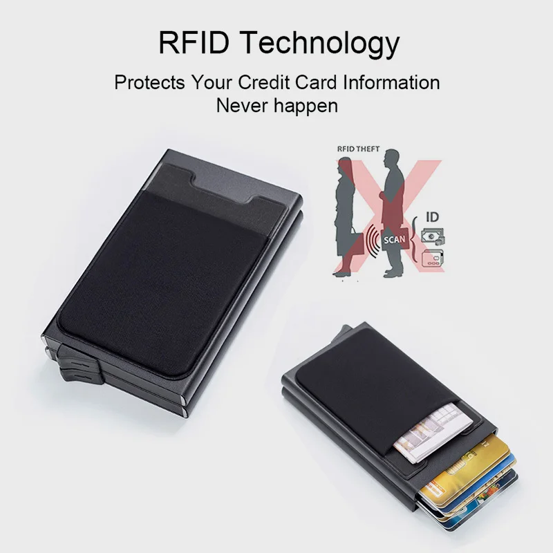 DIENQI Rfid кредитный держатель для карт мужской Алюминиевый металлический стальной