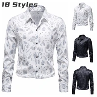 2022 new mens long sleeved shirts fashion printing casual shirts business office shirts