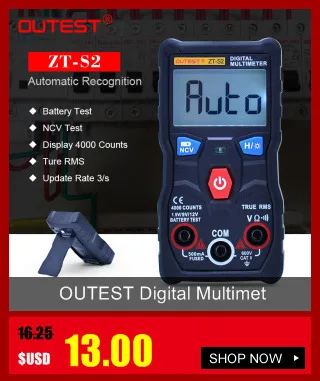 OUTEST VC921 мини цифровой мультиметр True-RMS Автоматический диапазон частоты AC/DC напряжение 4000 отсчетов карманный размер метр