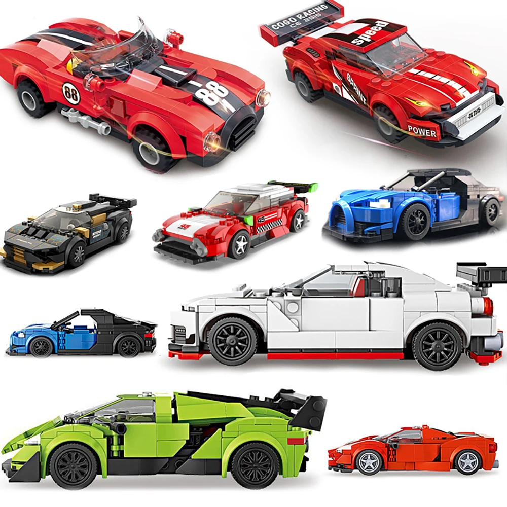 

2021 New Super City Vehicles Speed Champions Technical Racers Sports Racing Model Building Blocks Kit Transport Car Toy for Kids