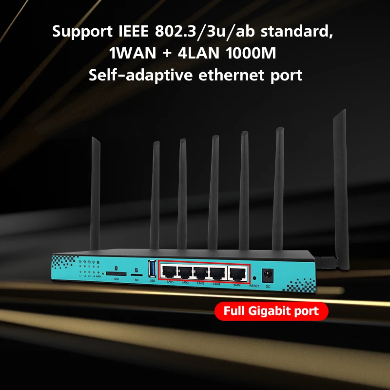 WG1608 Gigabit 3G4G5G Lte Wireless Router Support M.2 Port Wifi Modem Router With Sim Card 4g/5g For EM12-G 4G5G Module