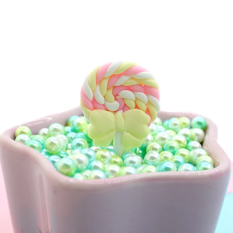 5 шт./бант из смолы цветной леденец для наполнителя слайма DIY Украшение торта