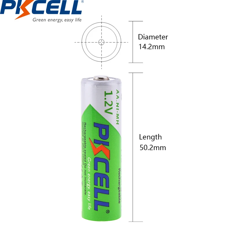 12 x PKCELL AA Батарея никель металл гидридного Перезаряжаемые батареи 1 2 V 2200 мА/ч