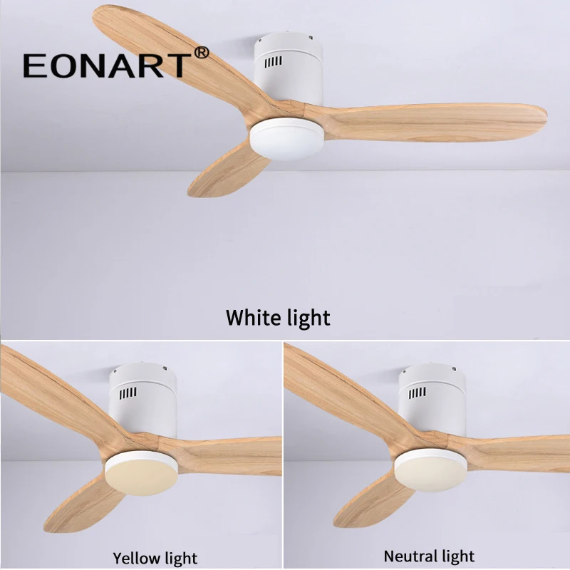 Современный потолочный вентилятор из дерева Северной Европы 52 дюйма