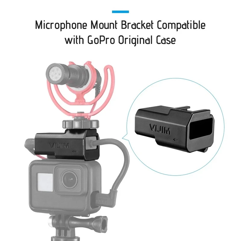 

VIJIM GP-3 Camera Microphone Adapter Expansion Bracket Quick Installation for GoPro Camera Cage