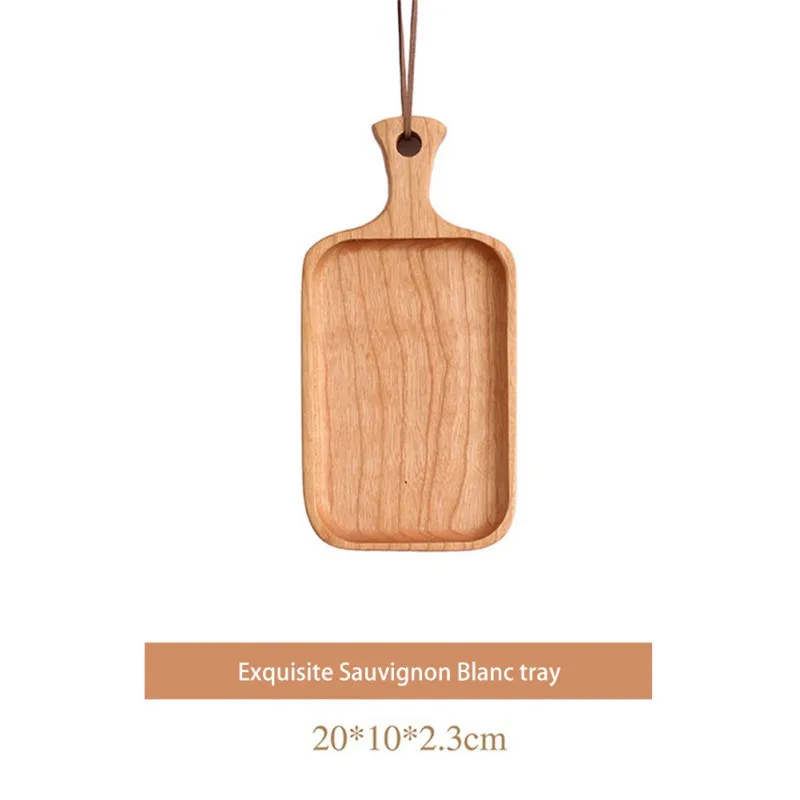 

Handmade Wood Rectangular Oval Solid Wood Pan Fruit Dishes Saucer Tea Tray With Handle Dessert Dinner Plate Tableware