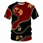 Футболка мужская с 3D принтом цепей, модная популярная тенниска в стиле Харадзюку, свободная брендовая майка с 3D принтом ed, забавная уличная одежда