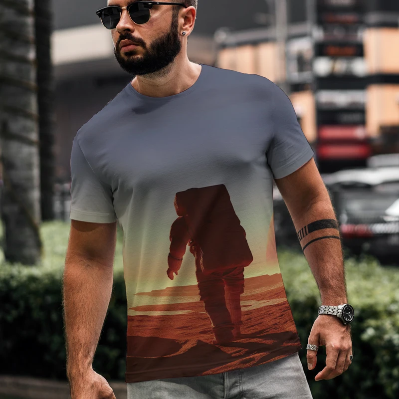 

2021 Space Astronaut Graphic T Shirts Tee Men Clothing Camisetas Tops Ropa Hombre Camisa Masculina Chemise Homme Poleras