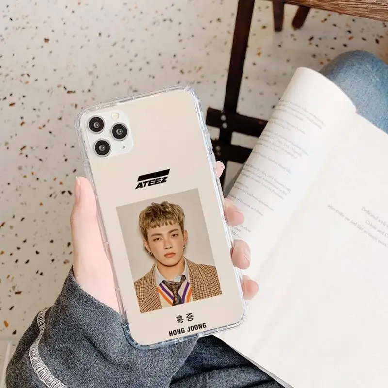 

ATEEZ HongJoong SeongHWA Phone Case Transparent for iPhone 11 12 mini pro XS MAX 8 7 6 6S Plus X 5S SE 2020 XR