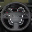 Рука сшитый черный кожаный чехол рулевого колеса автомобиля для Peugeot 508