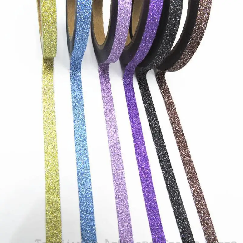 6 шт./компл. блеск набор декоративного скотча Васи разных Цвета японская