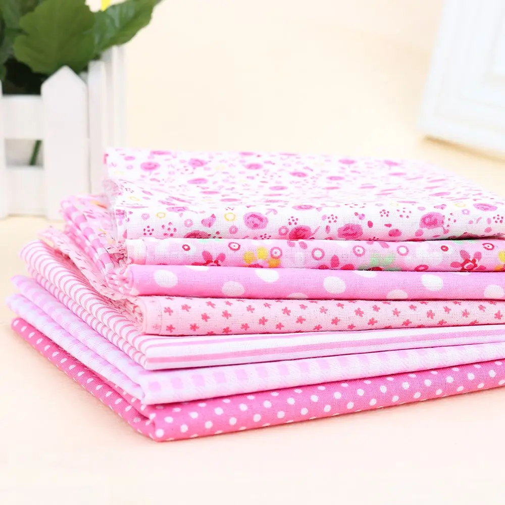 

PCS/Set Pink Cotton Fabric Mixed Pattern Floral Series 50x50cm Sewing Accessories Printed Patchwork Material DIY Craft Cloth