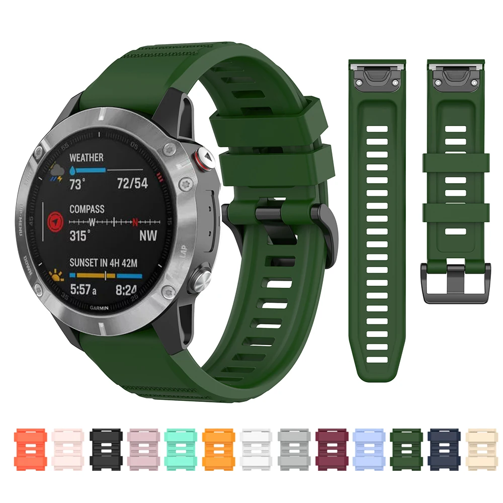 

Smooth Watch Strap for Garmin Fenix 6 6X 6S Pro / Fenix 5 5X 5S Plus / Fenix 3 3HR Watchband Band Replacement Soft Silicone