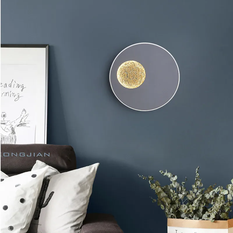 Art Stray Moon Design Led Wall Lamp Background Living Room Bedroom Lights Hotel Decorative Stairs Aisle | Лампы и освещение
