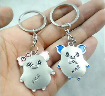 1 пара оптовая продажа брелок для ключей из сплава свинка резьба автомобиля