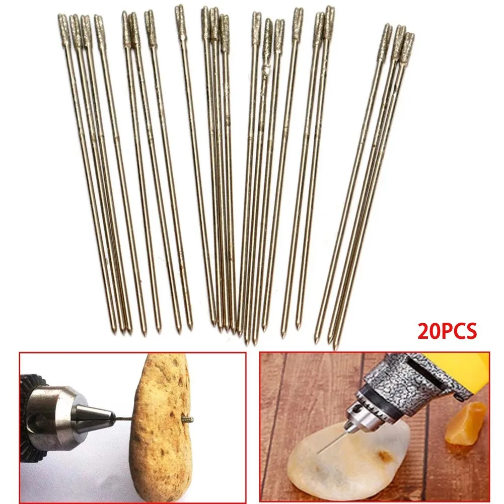 

20Pcs 1mm Mini Micro Drill Bits Jewelry Drilling Bit Diamond Stone HSS Drill Bits Diamond Grinding Head Jade Amber Drilling Bit