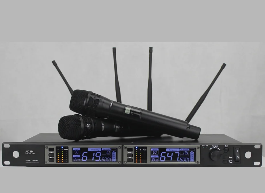 

Профессиональный двойной беспроводной микрофон AD4D UHF для домашнего выступления KTV, динамический микрофон высокого качества