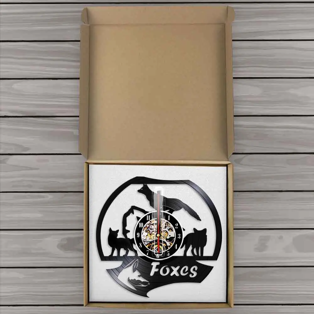 Настенные часы с изображением диких животных лисы современный дизайн настенные