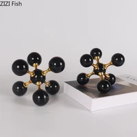 creative simple crystal natural marble water molecule model decoration office bookcase crafts modern home decoration accessories