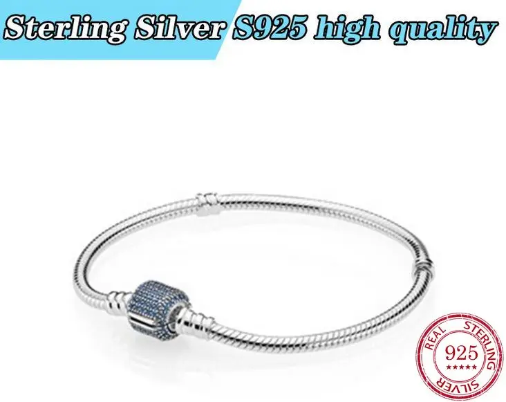 Подходит для Pandora Element S925 Стерлинговое Серебро бриллиантовая цепочка из змеиных