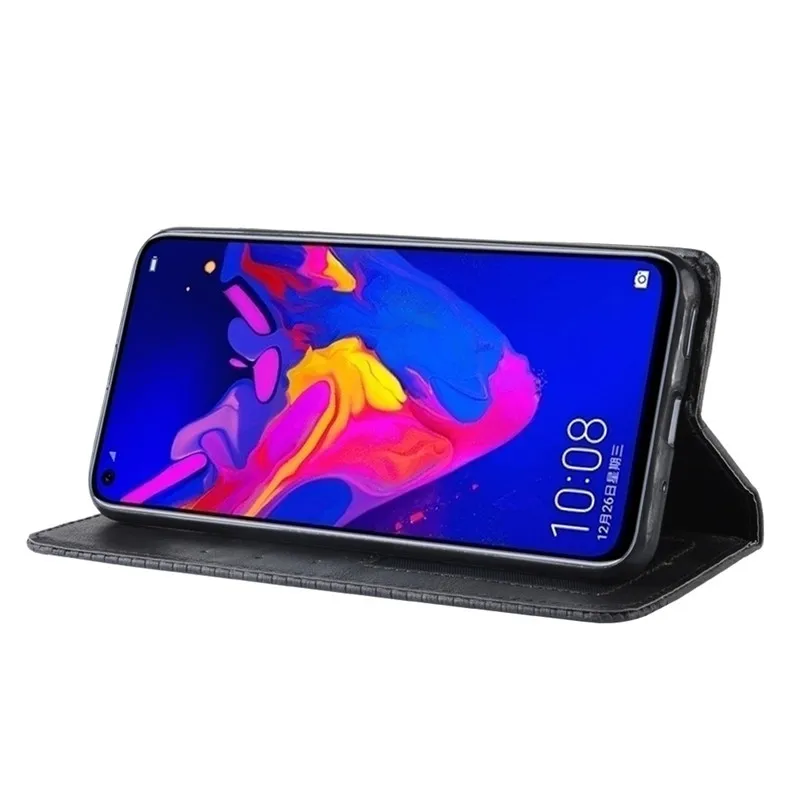 Флип чехол для Huawei Honor View 20 V20 роскошная задняя крышка из искусственной кожи