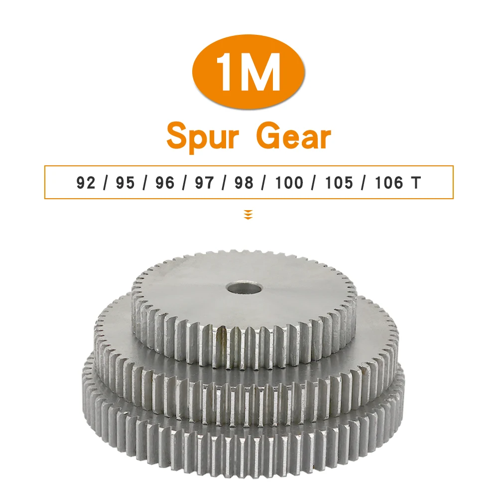 

1 Piece Cylindrical Gear 1M-92/95/96/97/98/100/105/106T SC45# Carbon Steel Soft Teeth Surface Gear Wheel For Transmission Parts