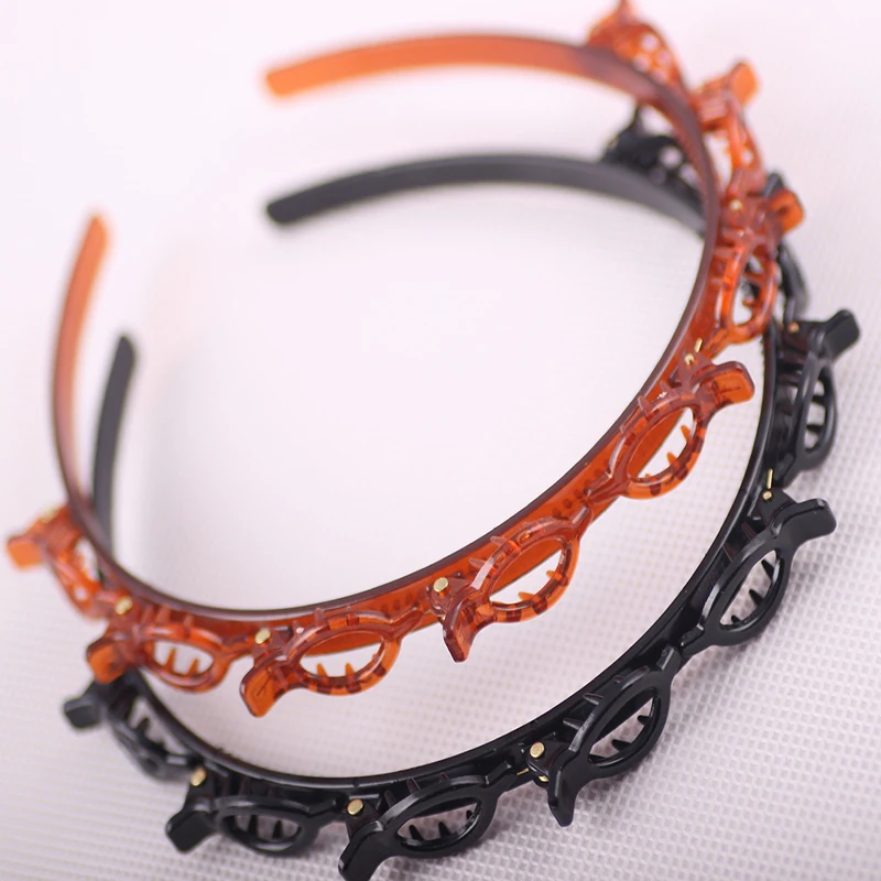 

Hair Accessories Hairbands Hairpins Double Layer Bands Clip Plastic Braided Headband DIY Hairgrips Hairbands Hairstyle Barrettes